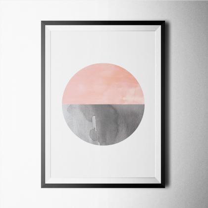 Scandinavian-pink Grey Poster Print