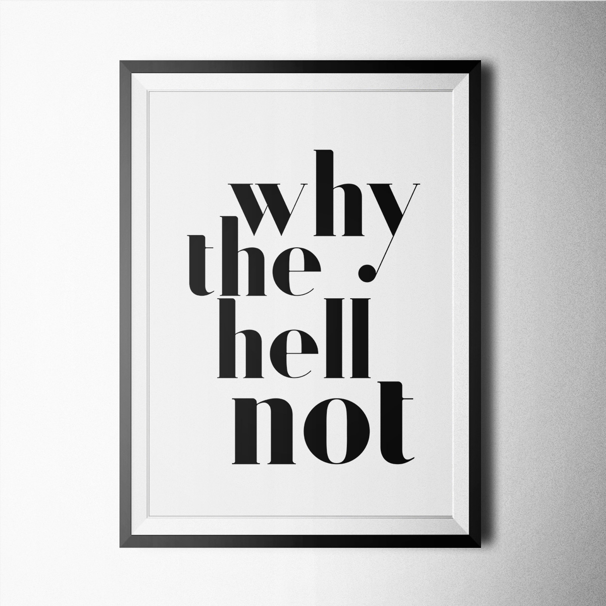 Black And White - Why The Hell Not Poster Print