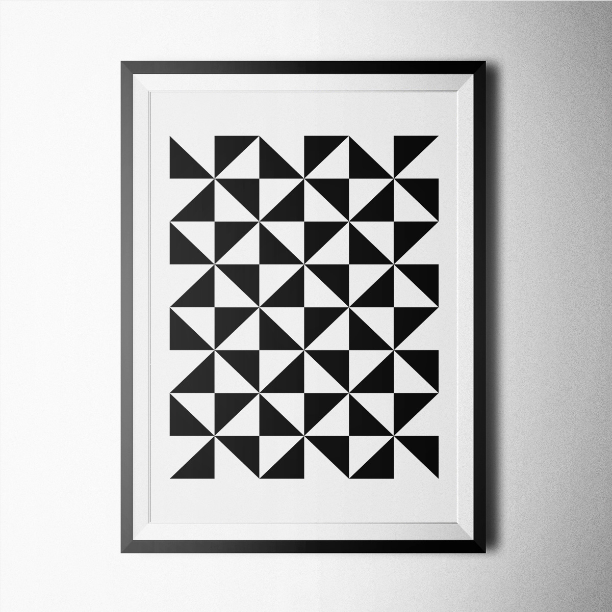 Black And White-triangle And Cube Poster Print