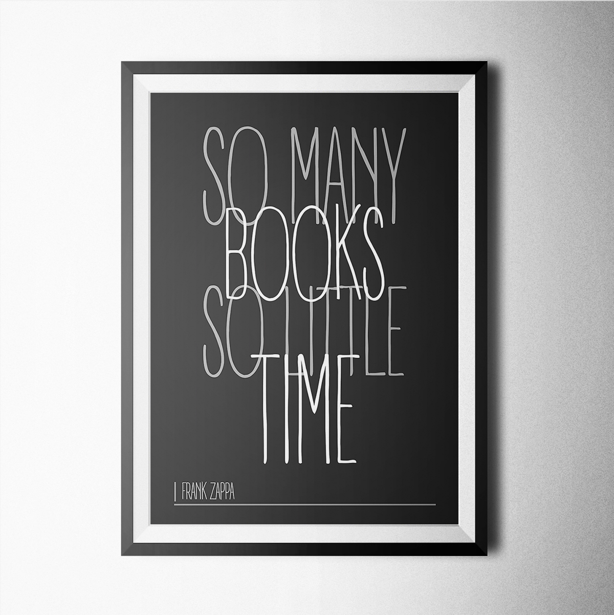 Black And White-so Many Books Poster Print